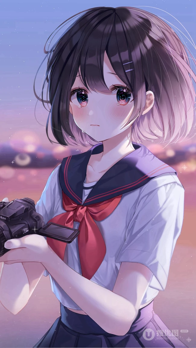 二次元可爱系阳光动感少女精选高清插画图片