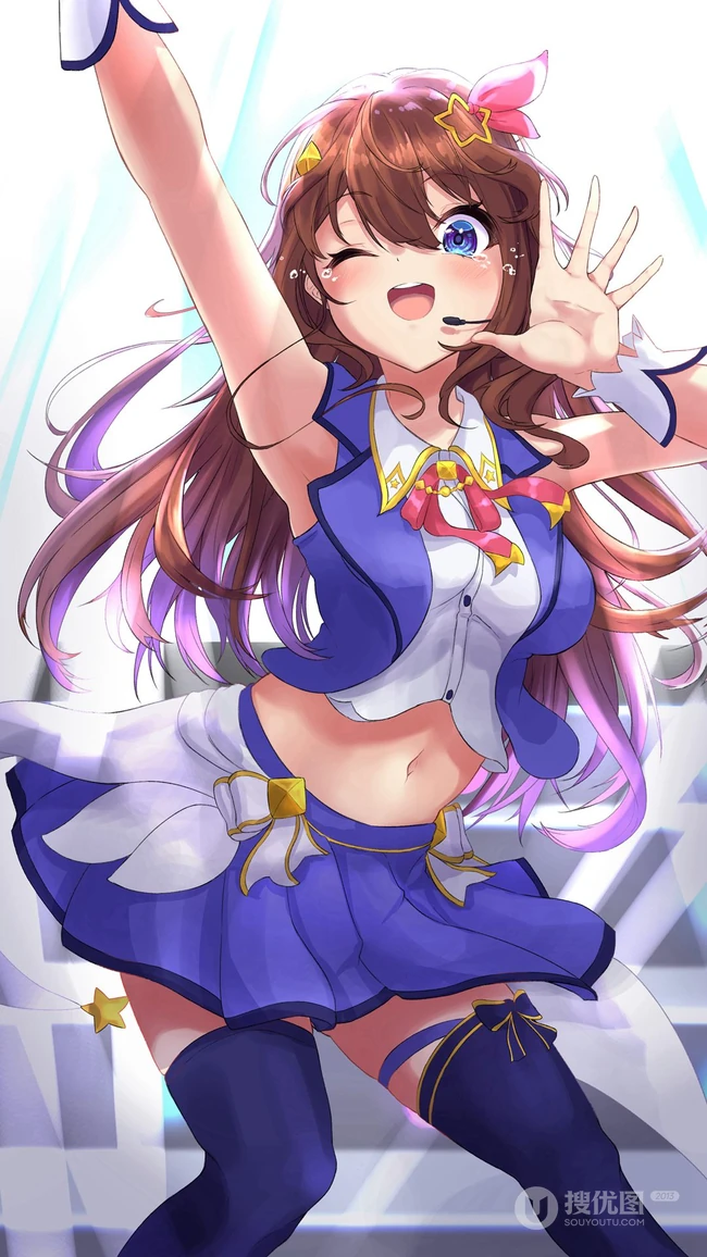 二次元可爱系阳光动感少女精选高清插画图片