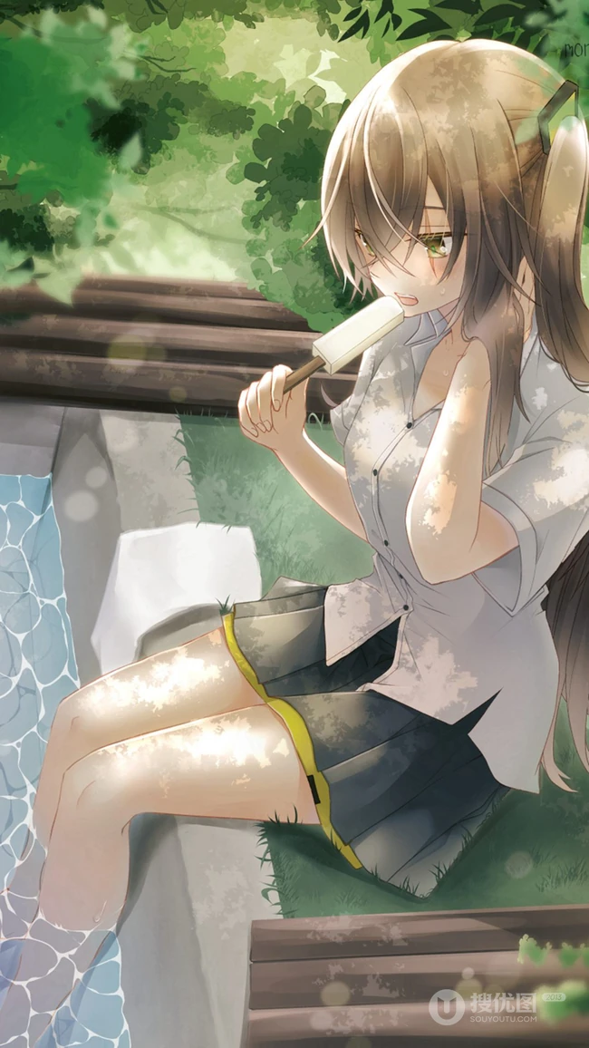 二次元可爱系阳光动感少女精选高清插画图片