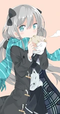 热气腾腾，香喷喷，吃包子的二次元动漫少女高清插画图片