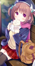 热气腾腾，香喷喷，吃包子的二次元动漫少女高清插画图片