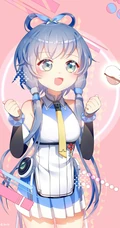 热气腾腾，香喷喷，吃包子的二次元动漫少女高清插画图片