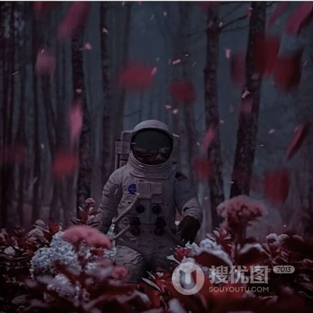 穿宇航服的人，航天员，和狗狗等暗黑风格个性梦想QQ头像图片