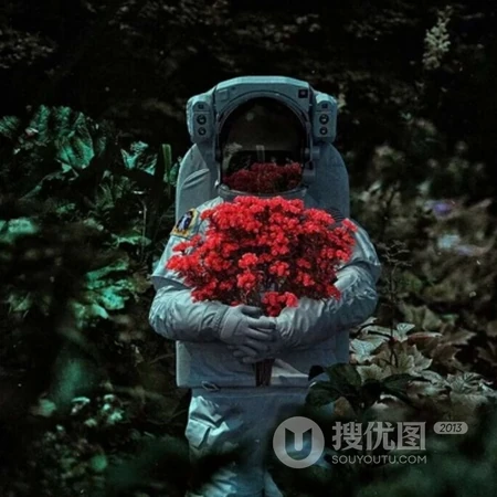 穿宇航服的人，航天员，和狗狗等暗黑风格个性梦想QQ头像图片