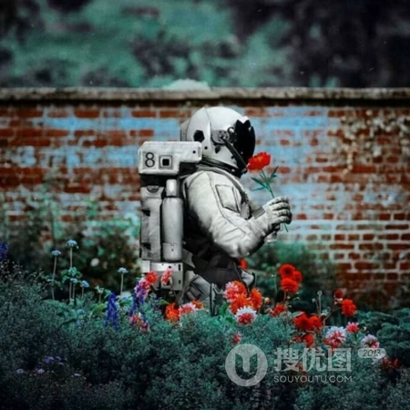 穿宇航服的人，航天员，和狗狗等暗黑风格个性梦想QQ头像图片