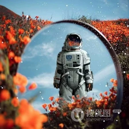 穿宇航服的人，航天员，和狗狗等暗黑风格个性梦想QQ头像图片