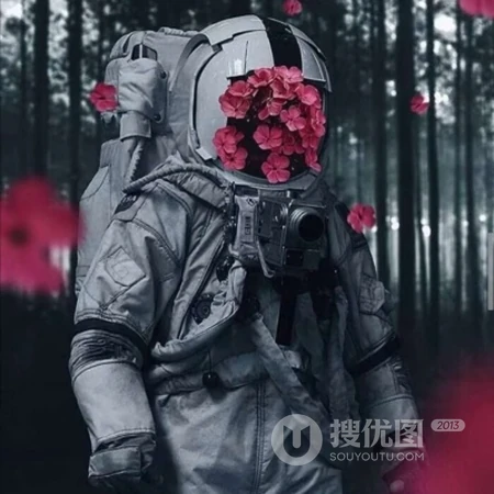 穿宇航服的人，航天员，和狗狗等暗黑风格个性梦想QQ头像图片