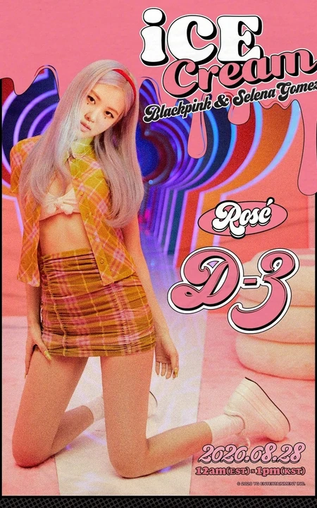 BLACKPINK四美成员化身甜甜粉系少女，为新曲《Ice Cream》做宣传