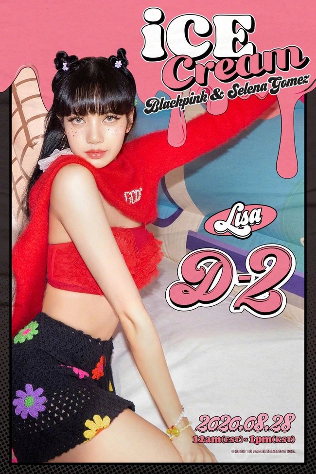 BLACKPINK四美成员化身甜甜粉系少女，为新曲《Ice Cream》做宣传