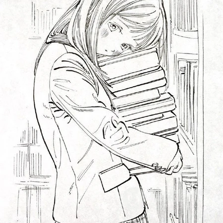 独一无二与众不同手绘铅笔画可爱动漫学生少女临摹纯手稿头像图片