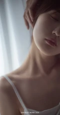 慵懒女生私服艺术摄影，苗条气质的肩带睡裙超美一个人摄影写真图片