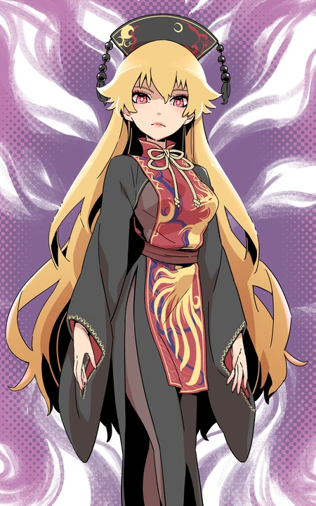 高劈叉连衣古装动漫美女插画手机壁纸