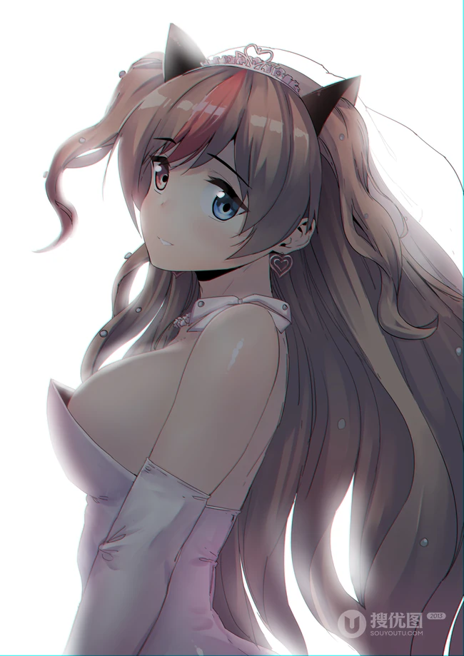 抹胸装动漫女生插画手机壁纸