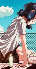 旧漫风，日系复古旧漫风城市街头，街角里生活的城市女人插画美图