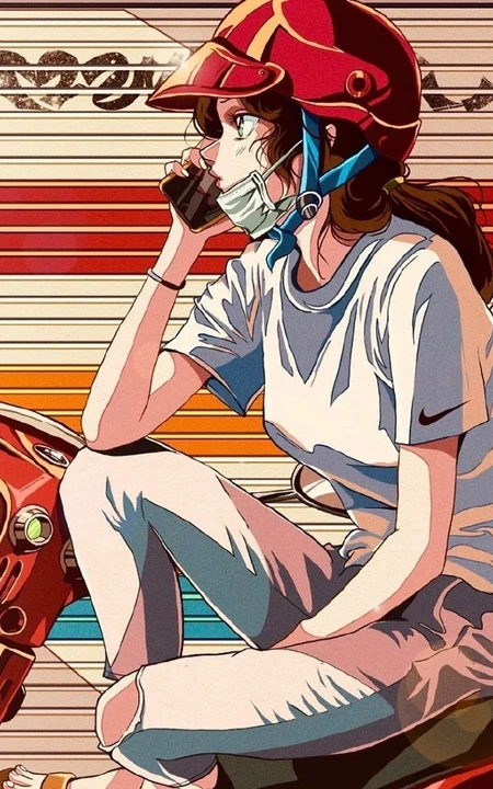旧漫风，日系复古旧漫风城市街头，街角里生活的城市女人插画美图