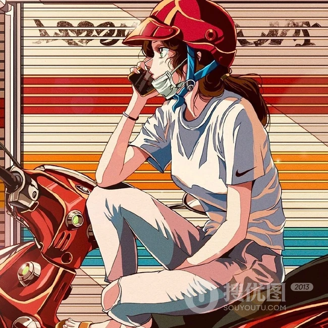 旧漫风，日系复古旧漫风城市街头，街角里生活的城市女人插画美图