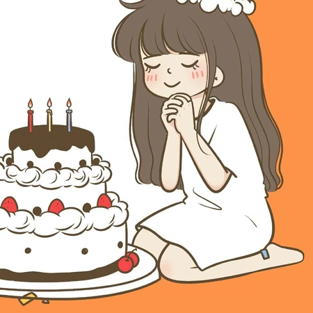 橙色系happybirthday唯美生日快乐图片，可拼接的卡通文字图案背景图片