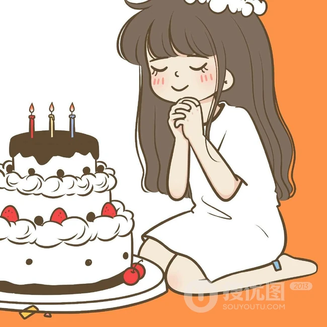 橙色系happybirthday唯美生日快乐图片，可拼接的卡通文字图案背景图片