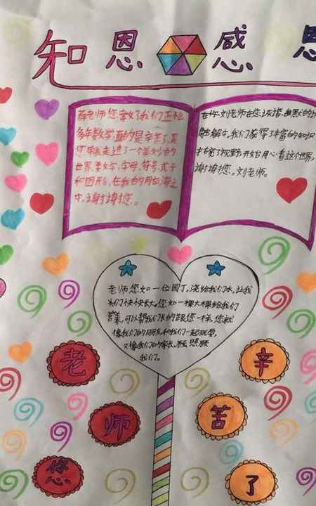 教师节手抄报作品，小学生们设计的教师节赞美老师手抄报作品欣赏