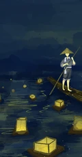 创意中元节（鬼节）卡通黑白无常、古风、中国风、钟馗等唯美插画壁纸图片