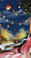 创意中元节（鬼节）卡通黑白无常、古风、中国风、钟馗等唯美插画壁纸图片