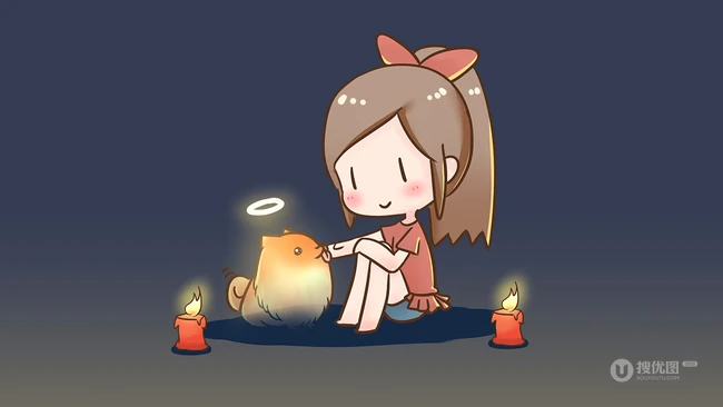 创意中元节（鬼节）卡通黑白无常、古风、中国风、钟馗等唯美插画壁纸图片