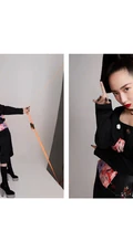 孟美岐个性《红秀》杂志写真，玩转黑与红两种色彩元素，时尚动感又动人