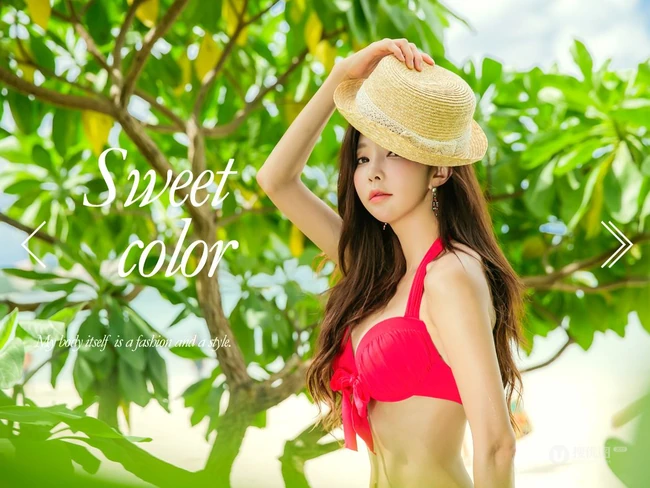 精选匀称身形女生模特儿朴秀妍沙滩泳装系列高挑气质写真照片图集