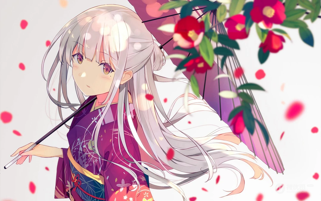 好看的动漫女生插画壁纸，穿着各种不同裙装的美丽二次元动漫少女壁纸图片