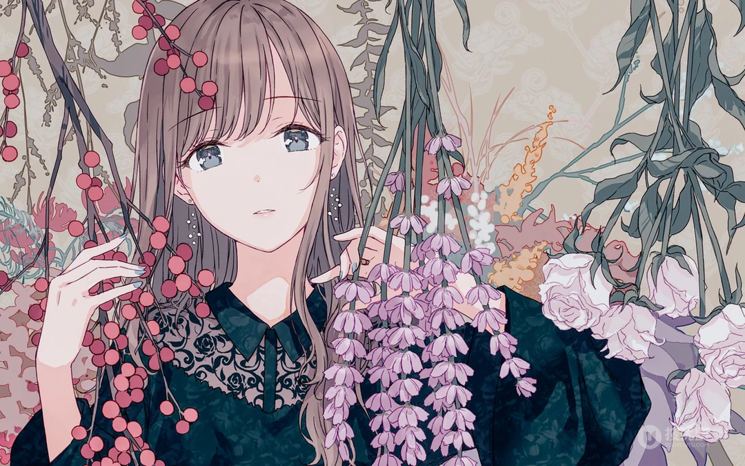 好看的动漫女生插画壁纸，穿着各种不同裙装的美丽二次元动漫少女壁纸图片