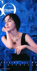 杨幂气质V领黑裙杂志写真大片