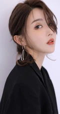 高颜值小脸女生轻熟黑色西装礼裙衣搭配大秀匀称线条纤细纤细线条高清图片