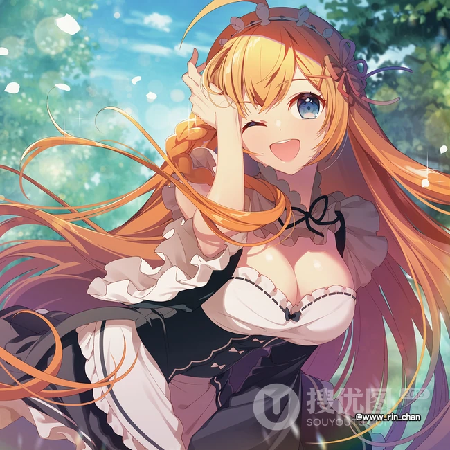 睁一只眼闭一只眼，抛媚眼的可爱活力动漫少女高清图片集