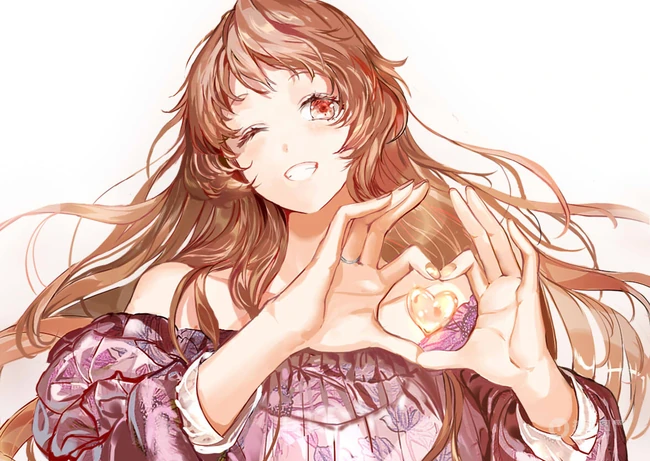 睁一只眼闭一只眼，抛媚眼的可爱活力动漫少女高清图片集