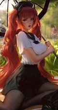 撑着不同雨伞的二次元少女精选高清唯美图片集