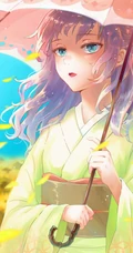 撑着不同雨伞的二次元少女精选高清唯美图片集