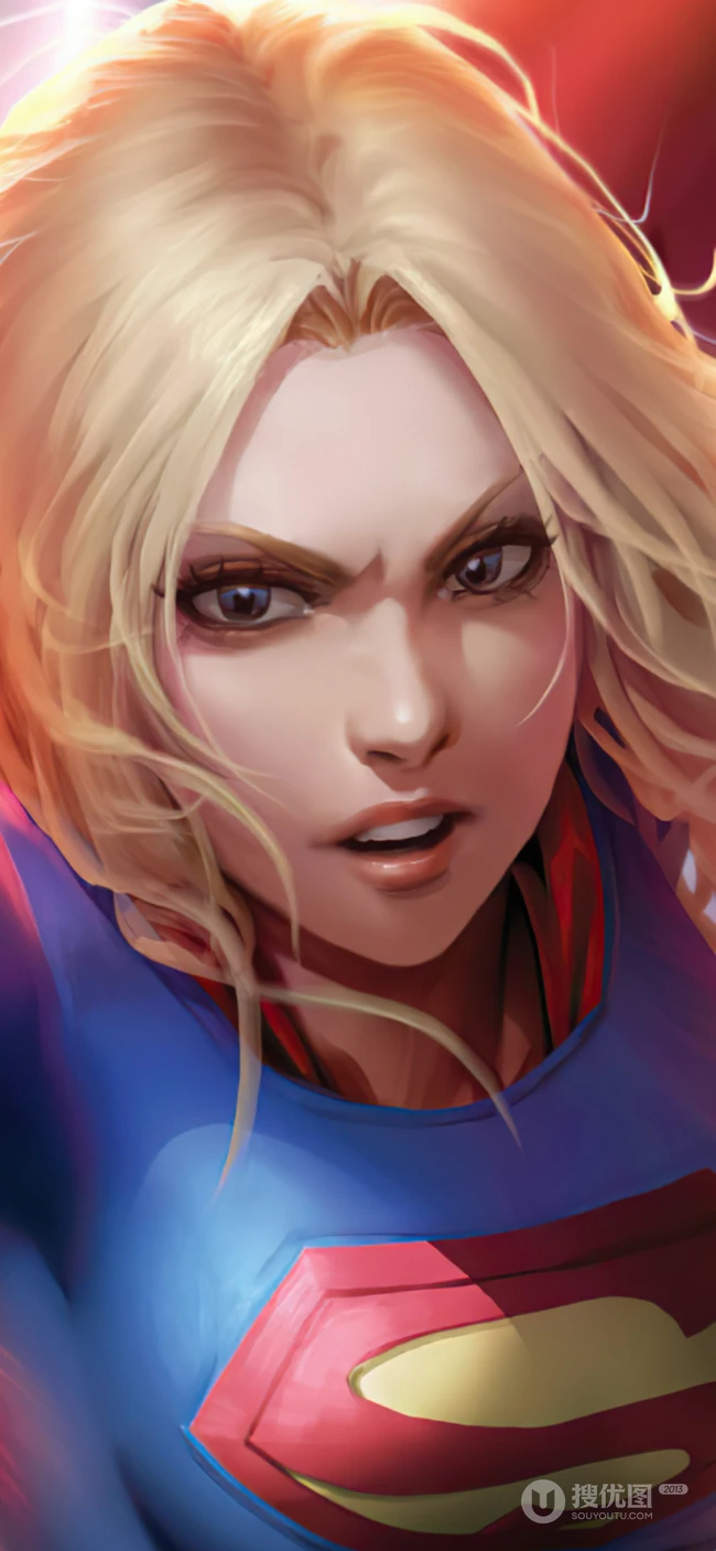 DC动漫主角&ldquo;女超人&rdquo;动漫插画高清手机壁纸免费下载