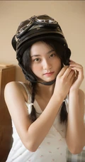 小碎花肩带白裙双麻花辫白袜少女居家慵懒动人休闲写真