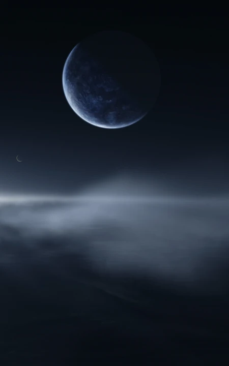 云上的弯月风景奇幻手机壁纸