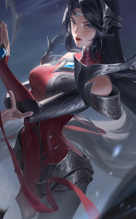 身形性感穿着盔甲的动漫女战士手绘壁纸