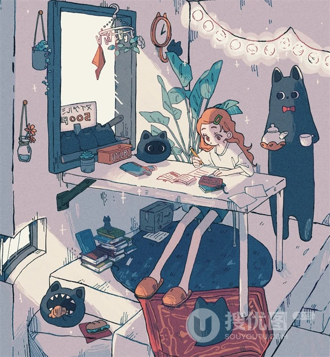 可爱的盐系女孩，动漫少女人物画美图插画图集