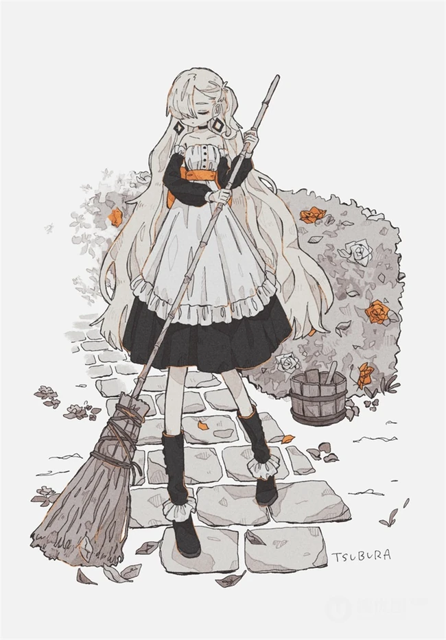 可爱的盐系女孩，动漫少女人物画美图插画图集