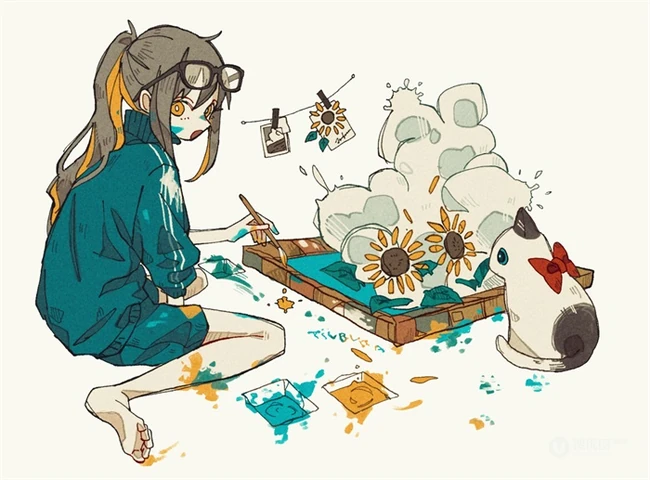 可爱的盐系女孩，动漫少女人物画美图插画图集
