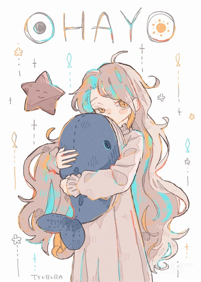 可爱的盐系女孩，动漫少女人物画美图插画图集