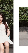 硬糖少女303女生成员刘些宁清新连衫白裙街拍美照
