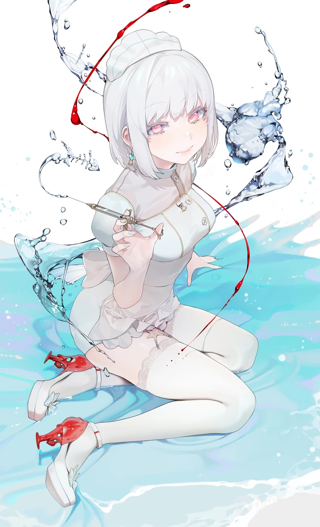 白衣护士装二次元少女图片合集，精选动漫系白衣天使美图