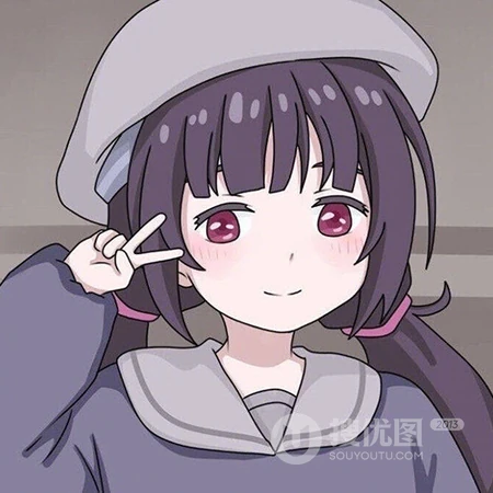 超萌大眼睛齐刘海可爱动漫小女孩QQ头像图片