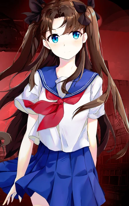 二次元大眼可爱穿校服的动漫少女手机壁纸推荐