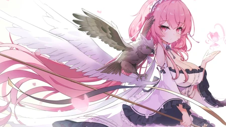 玩鹰的动漫少女插画壁纸