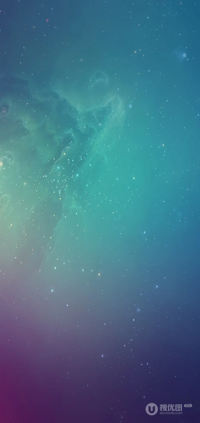 青色的极光星空手机壁纸